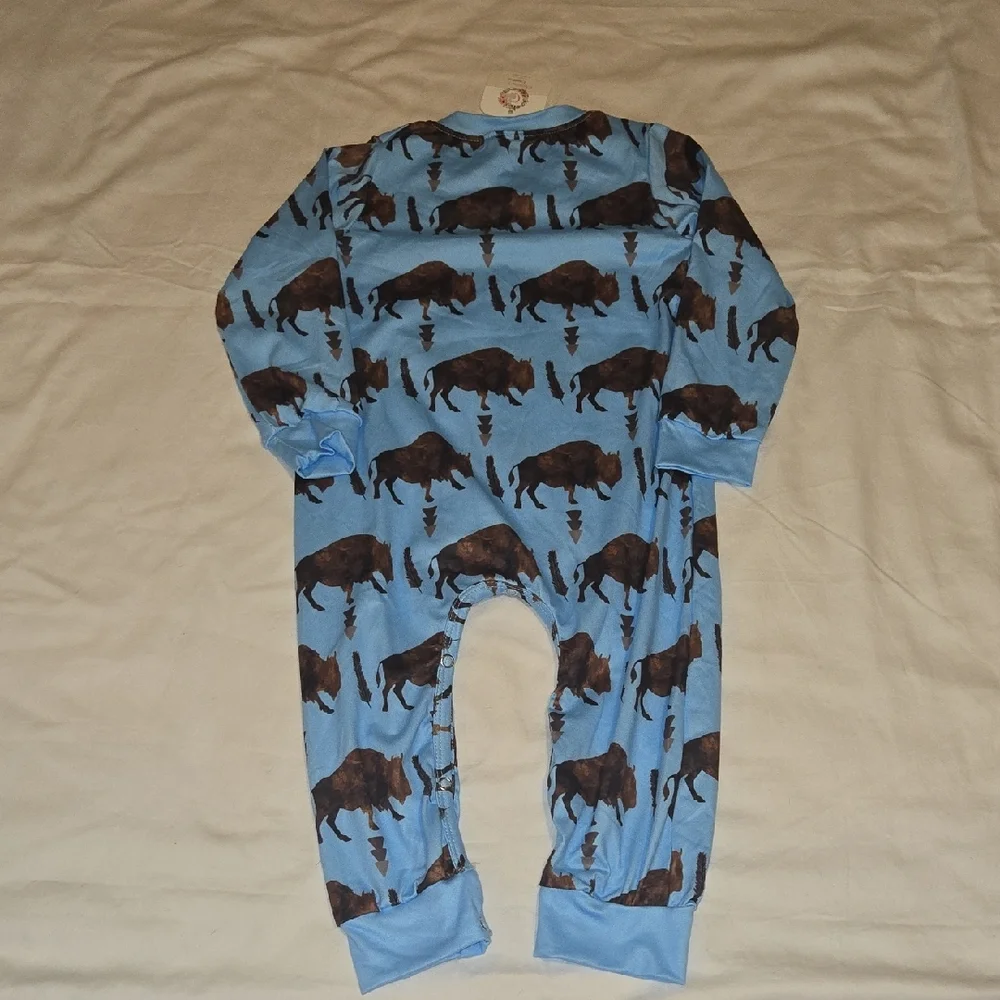 Blue Buffalo Print Kids One Piece